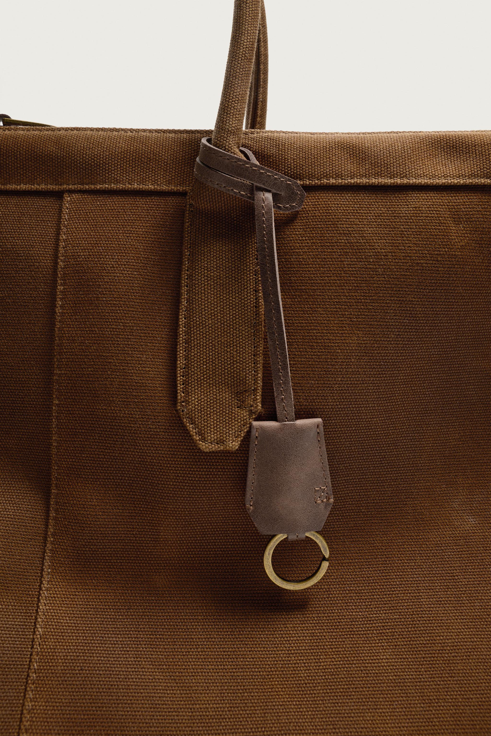 LEATHER DETAIL SHOPPER BAG