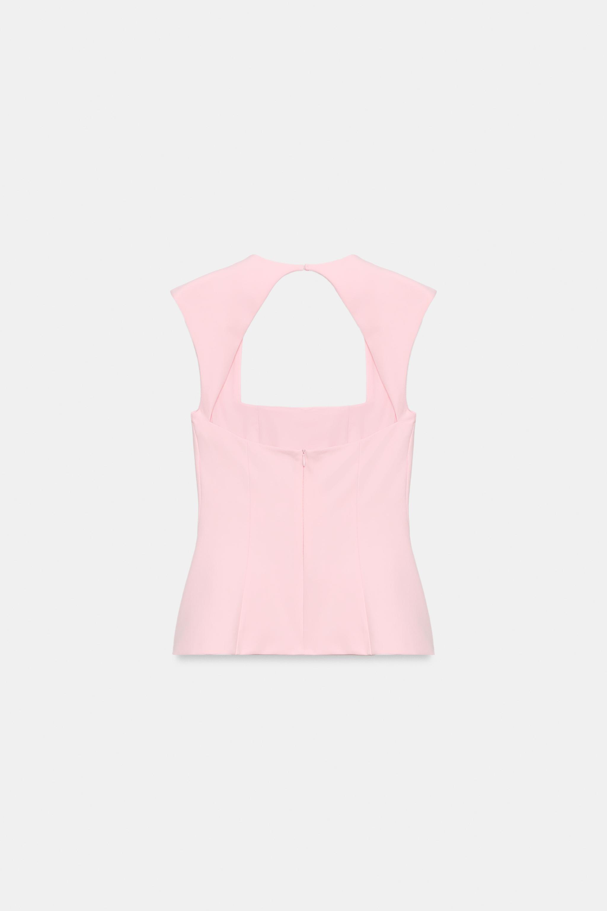 STRETCHY PEPLUM TOP