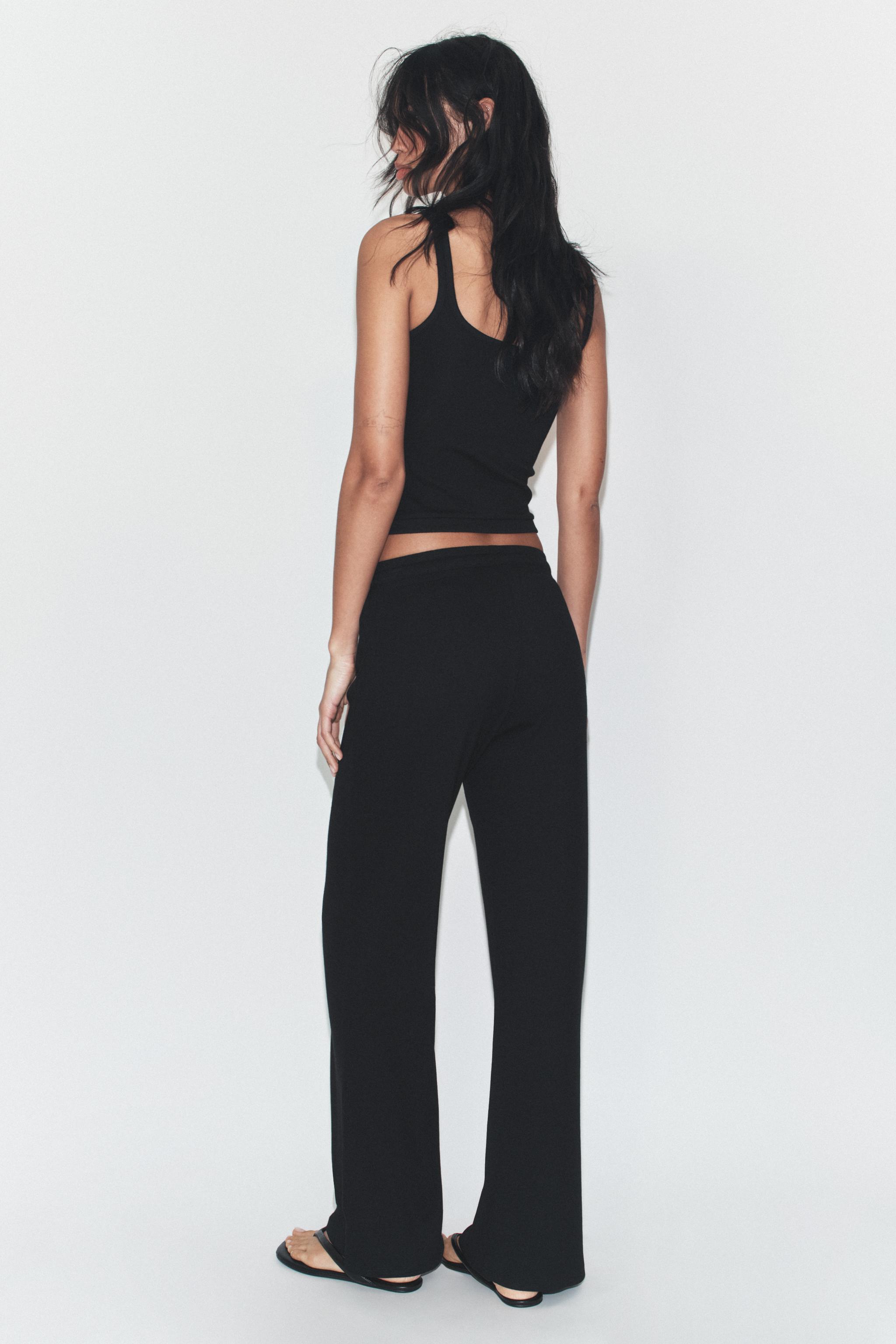 STRAIGHT RIBBED PANTS