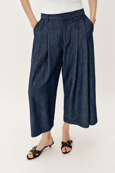 CULOTTES WITH DARTS - Blue by Zara - Image 1