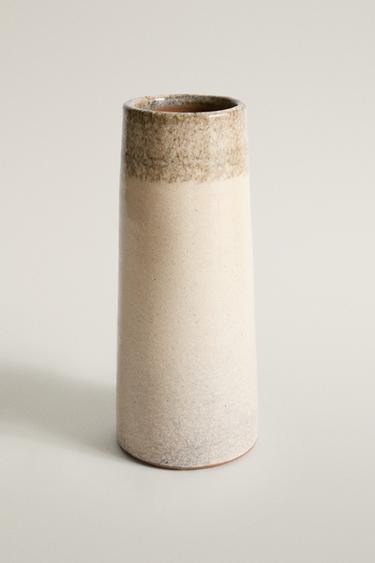 TALL DECORATIVE CERAMIC VASE — Gray 1