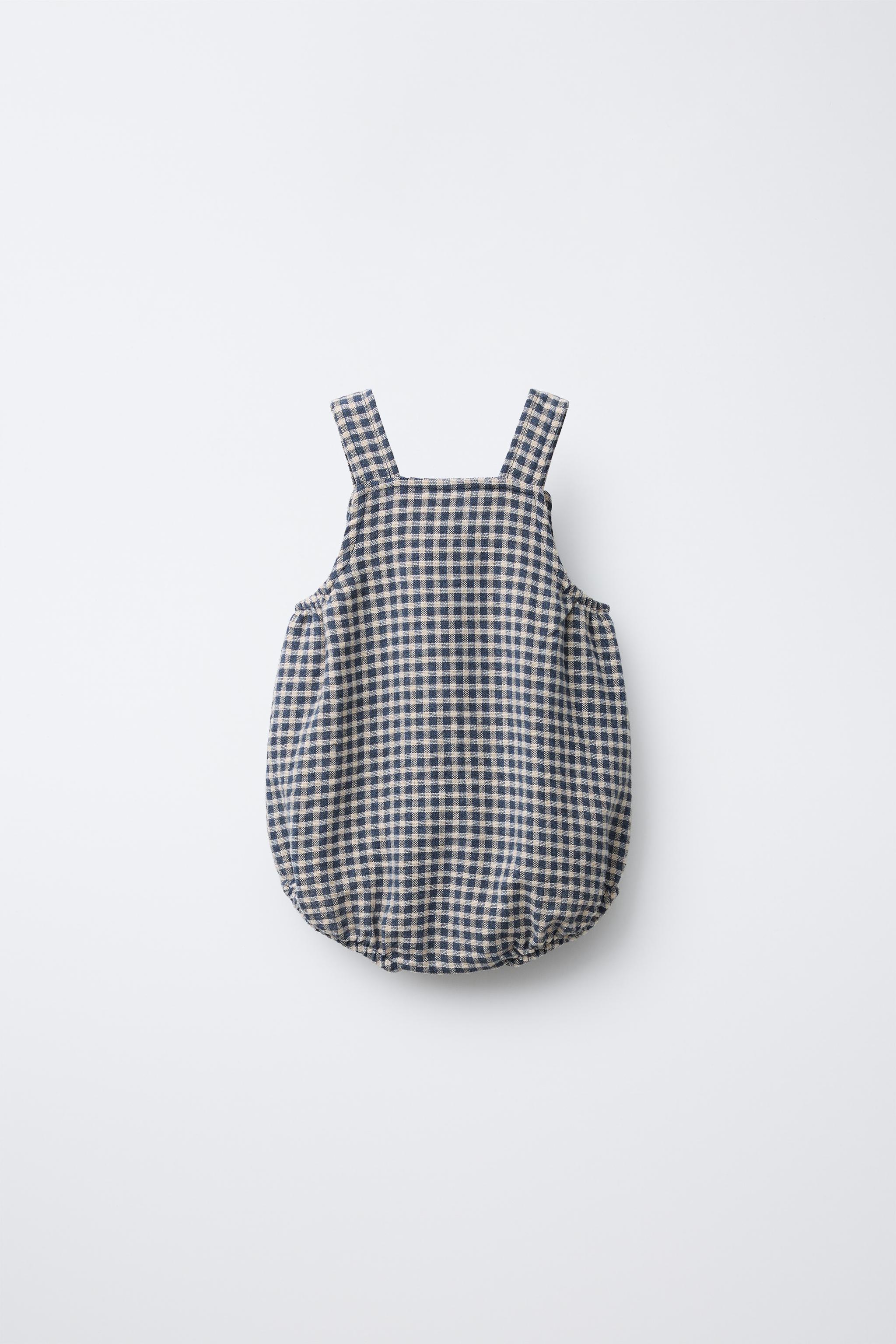verybrain チェック柄ロンパース ギンガムチェック柄ロンパース - ネイビーブルー | ZARA Japan