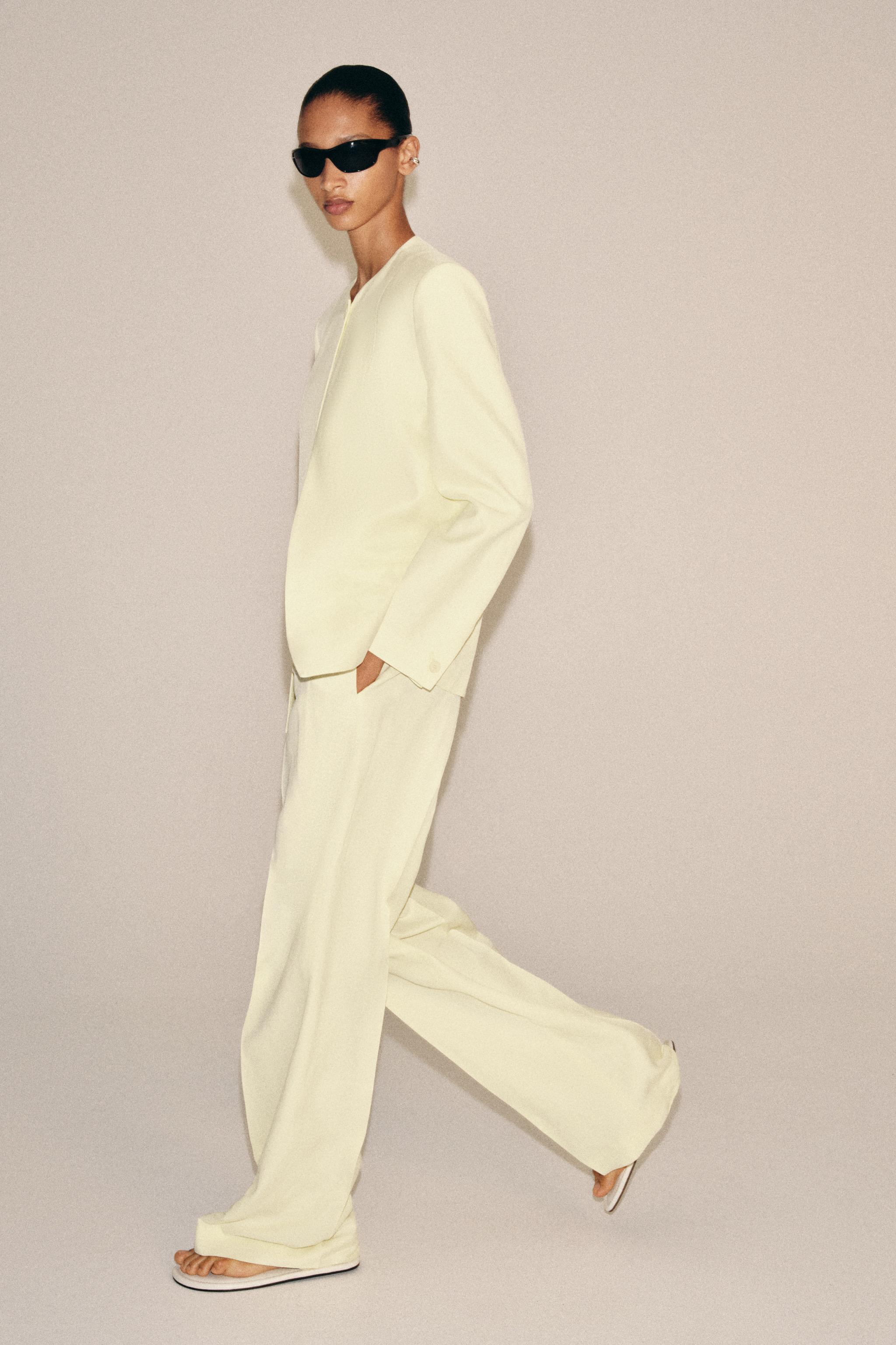ZW COLLECTION PLEATED PANTS — Yellow