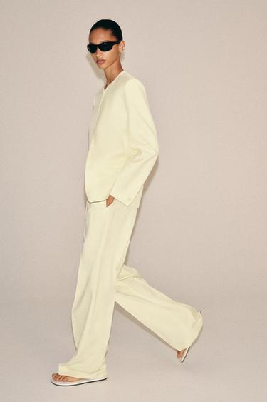 بنطلون بثنيات ZW COLLECTION - أصفر الخاص بـ Zara