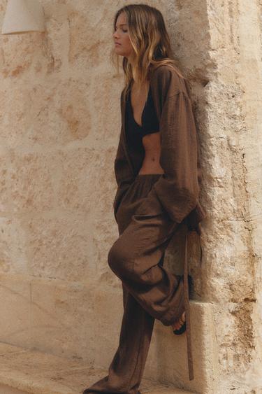 WRAP KIMONO - Chocolate brown by Zara - Image 3
