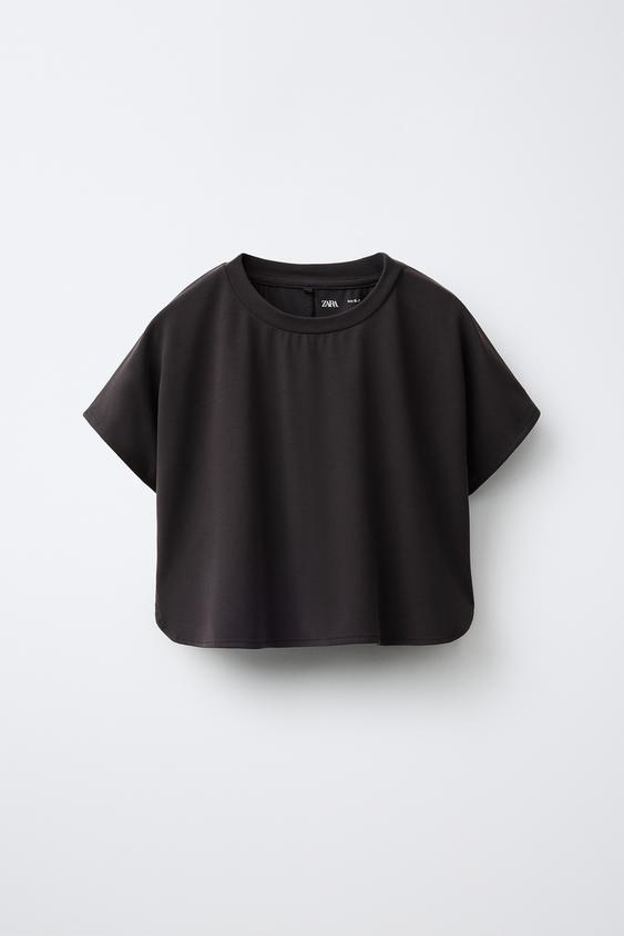 SPORTY FLOWING MODAL BLEND T-SHIRT - Anthracite grey by Zara - Image 0