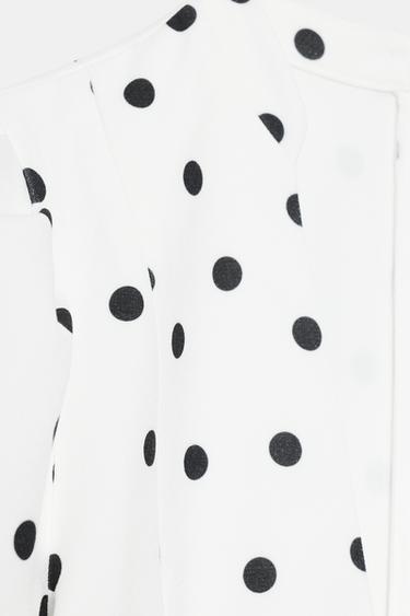 SHORT POLKA DOT DRESS - Black / White by Zara - Image 7