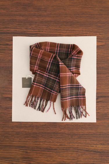 ZARA TIMELESS - CHECK SCARF - Khaki by Zara