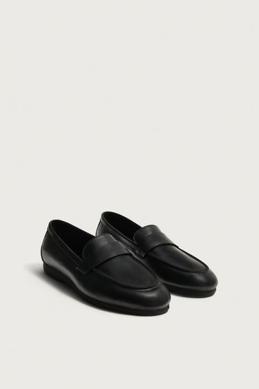AARON LEVINE X ZARA LEATHER PENNY LOAFERS - Black by Zara