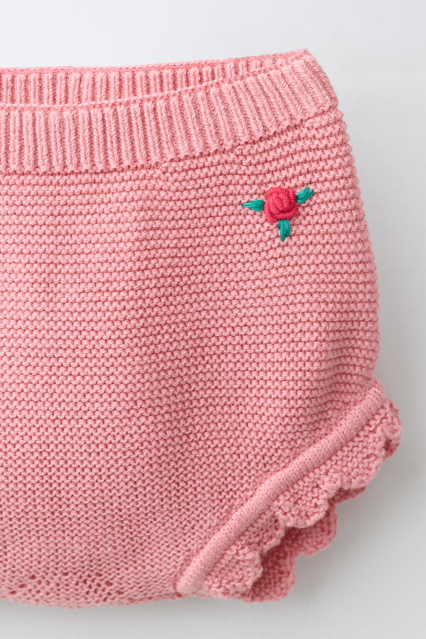 Трусы для детей, вышивка, цветочный принт — Zara, цвет: Светлый розовый — фото 3