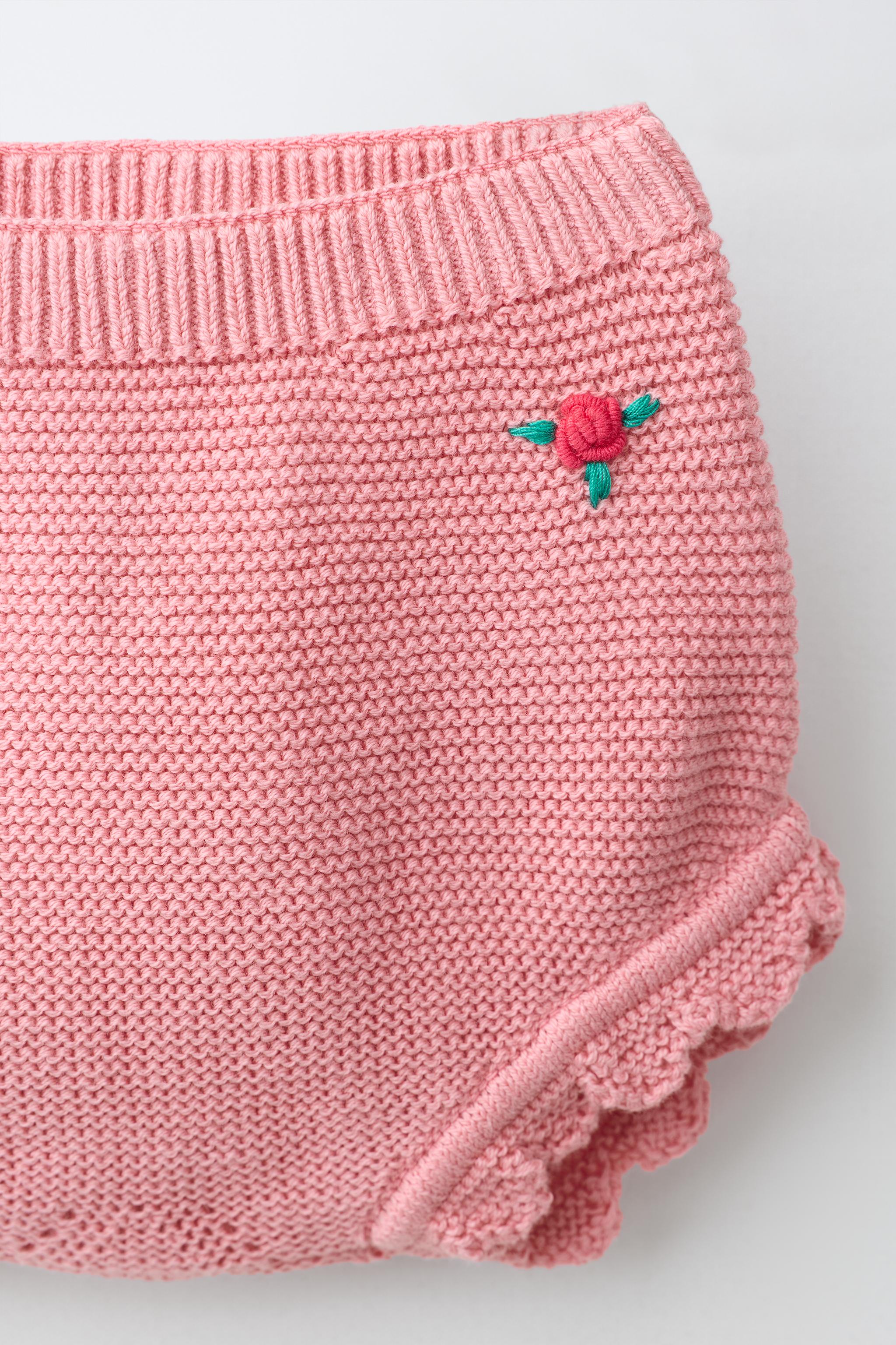Трусы KNIT для детей, вышивка, цветочный принт — Zara — фото 3