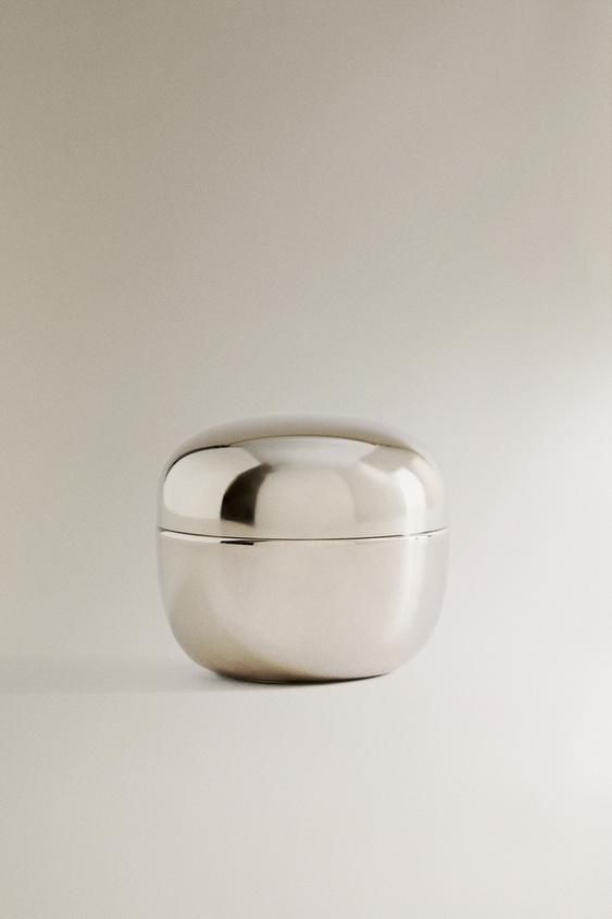Zara LARGE ROUND STAINLESS STEEL BOX - 銀色 - 圖片 0