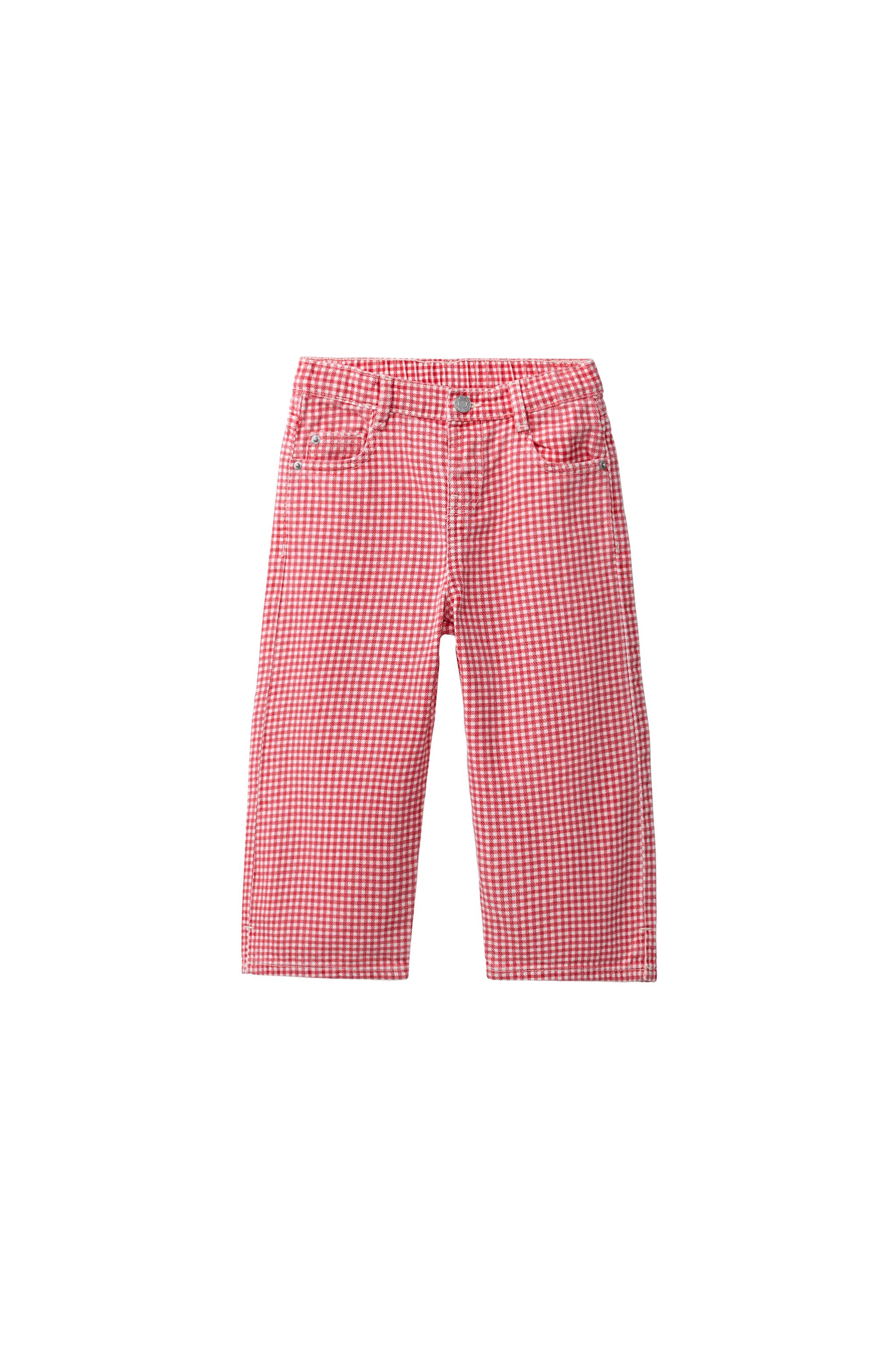 GINGHAM TWILL CULOTTES - Red | ZARA India