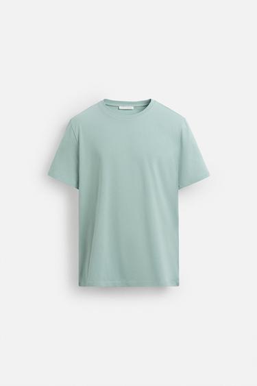 BASIC SLIM FIT T-SHIRT - Light green by Zara
