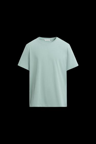 Zara BASIC SLIM FIT T-SHIRT - Light green