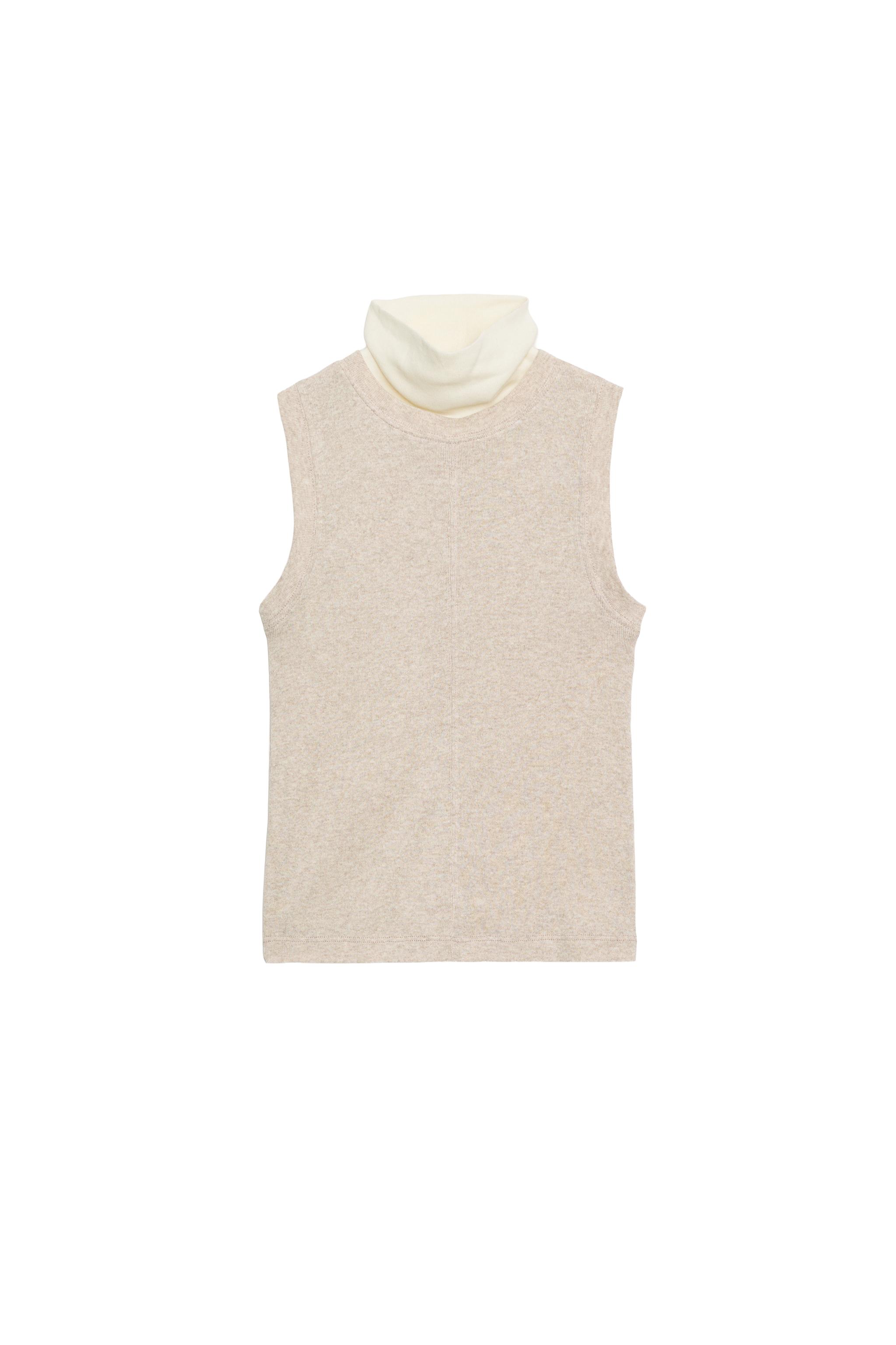 CAMISETA COMBINADA CUELLO SUBIDO
