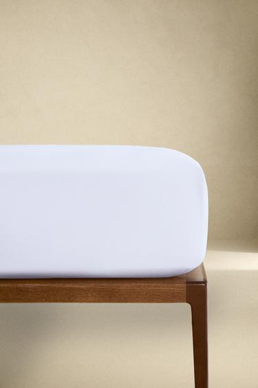 Zara PERCALE FITTED SHEET | 40 CM HIGH (500 THREAD COUNT) - White - Image 0