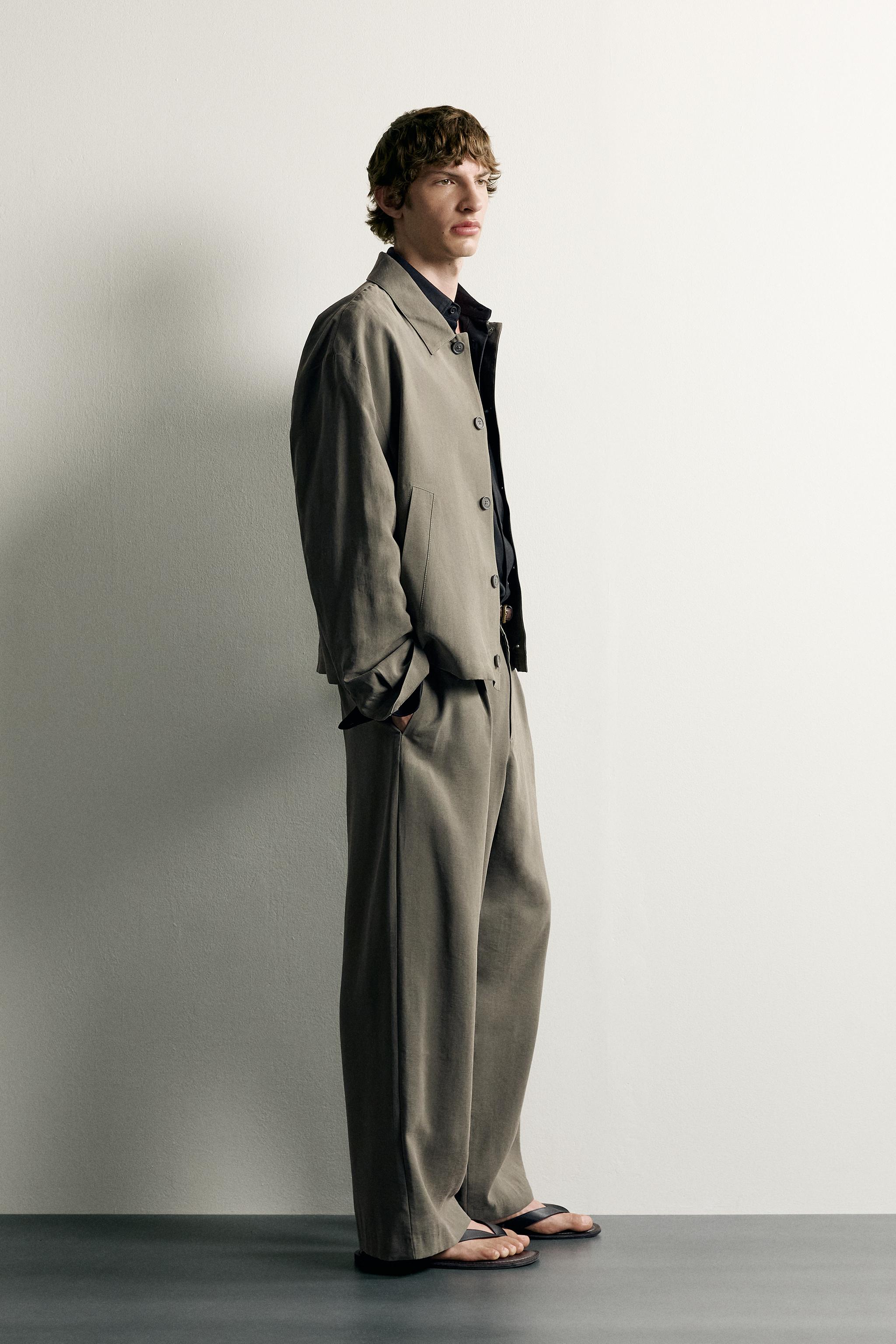 Zara PİLİLİ RELAXED FIT PANTOLON görsel 4