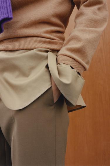 Zara 100% EXTRA-SOFT WOOL JUMPER - taupe brown