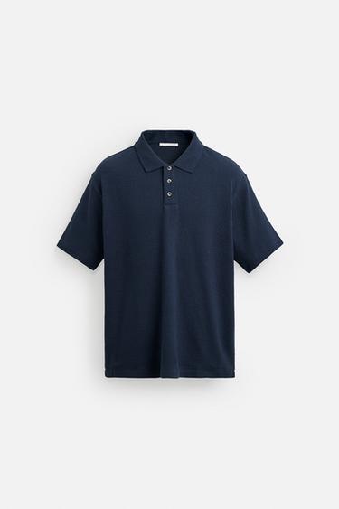 POLO STRUCTURE VERTICALE - Bleu marine de Zara