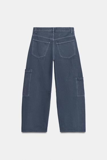 JEAN TRF BAGGY BALLOON POCHES - Bleu encre de Zara - Image 7