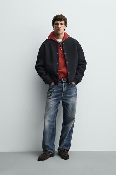 CHAQUETA RELAXED FIT CANALÉ - Marino de Zara - Imagen 0