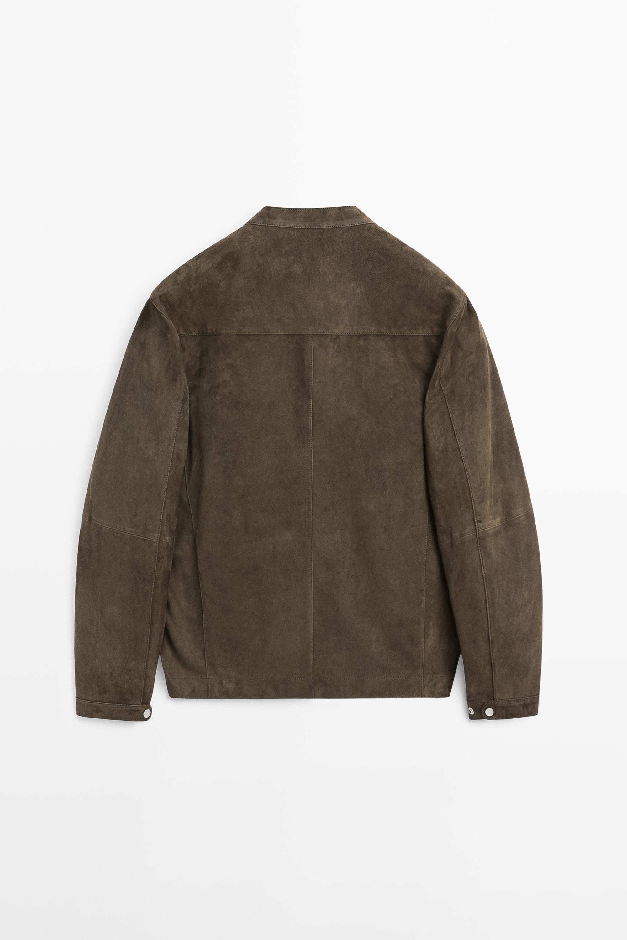 Veste en cuir finition daim