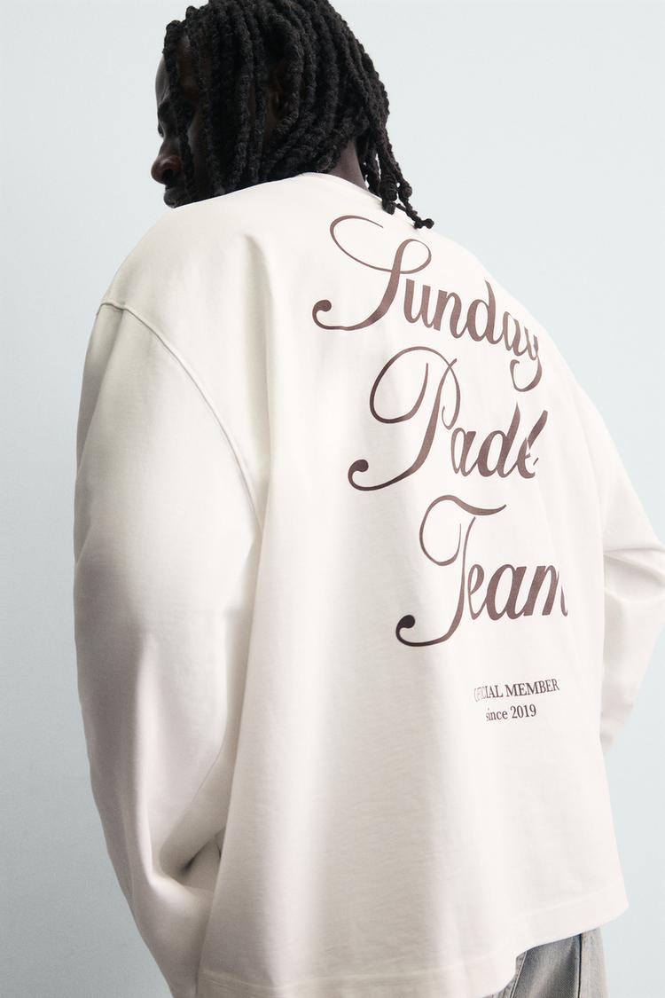 ZARA PRINTED SLOGAN T-SHIRT