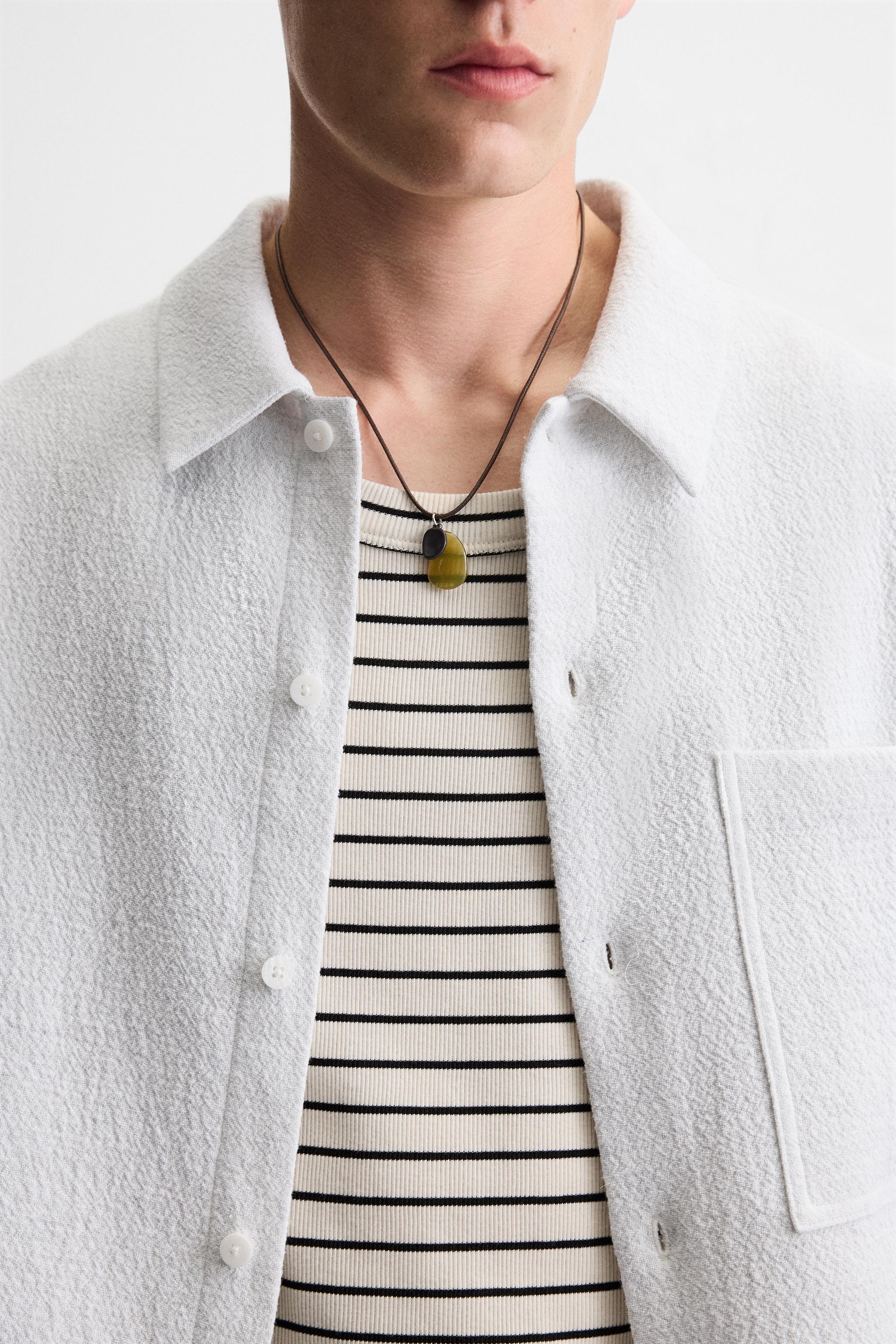ジャカード幾何学模様シャツ - アイス グレー | ZARA Japan / 日本