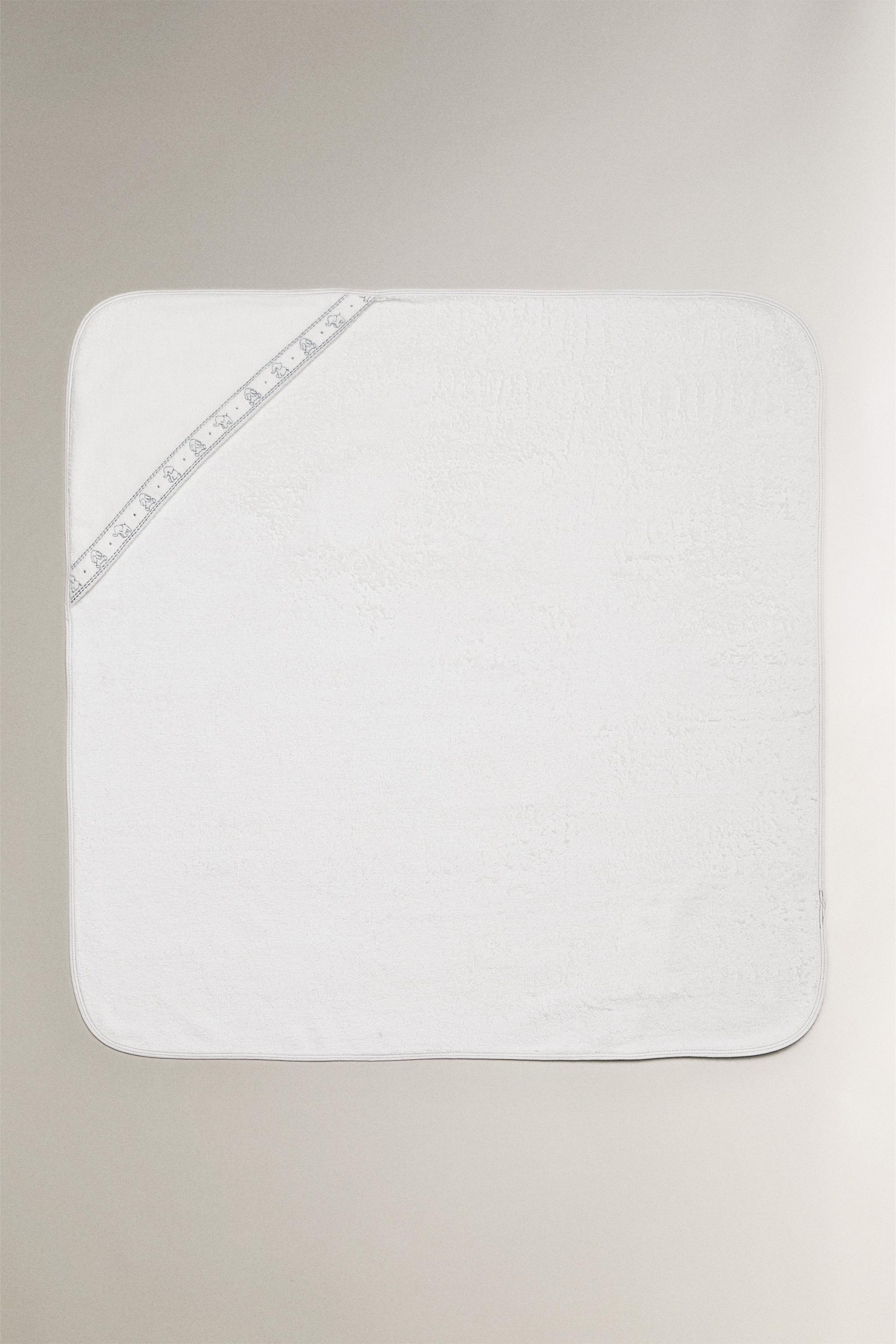 SERVIETTE DE BAIN CAPUCHE BÉBÉ ÉLÉPHANTS