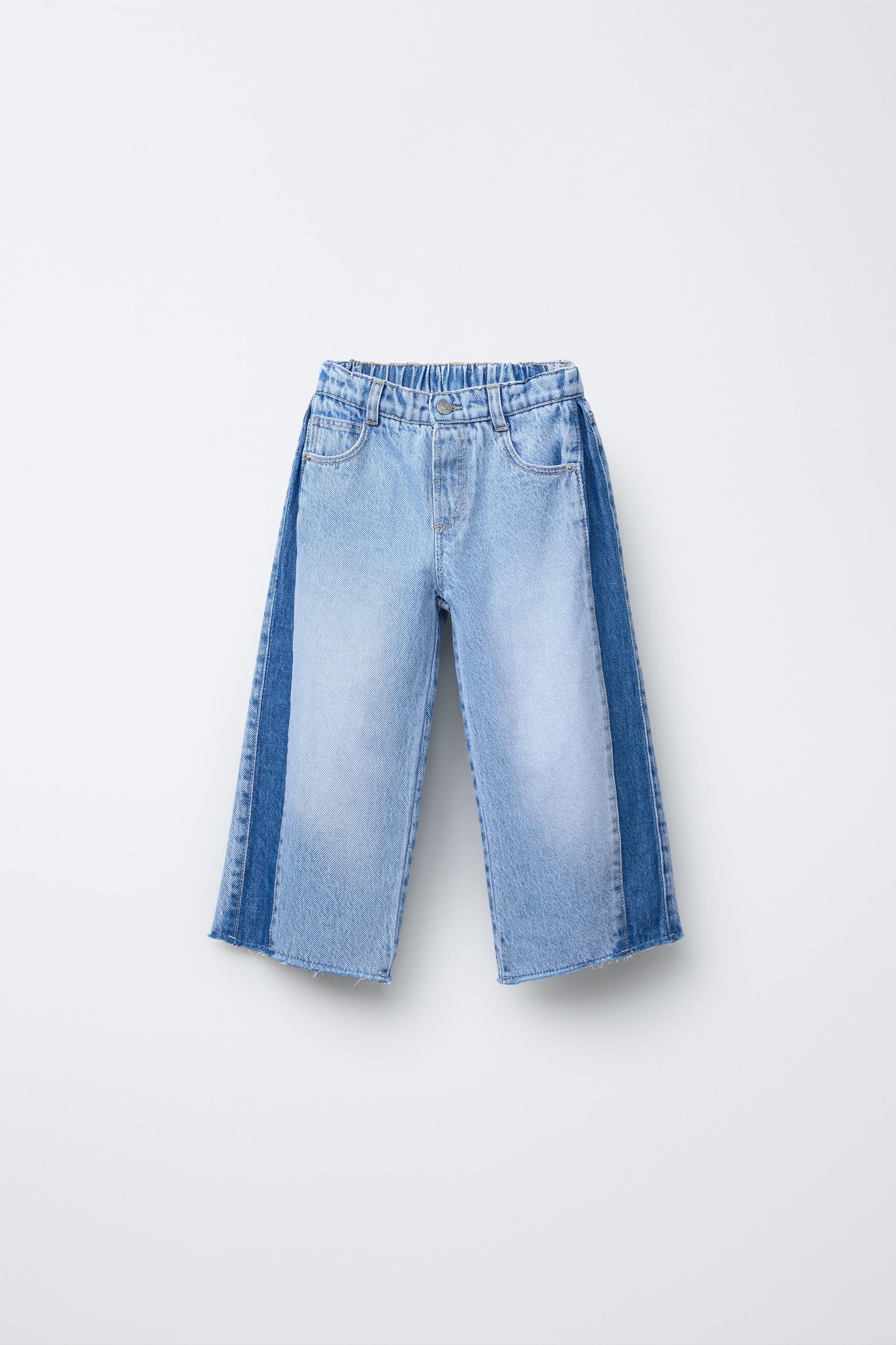 コンビワイドレッグデニムパンツ - ライトブルー | ZARA Japan