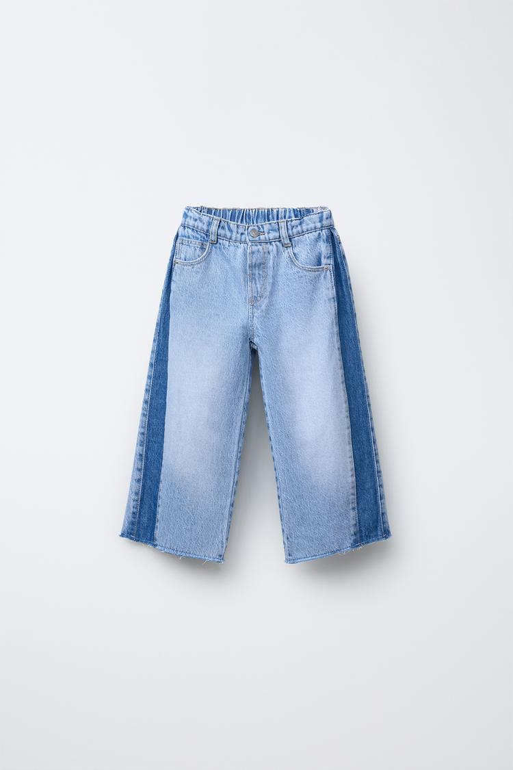 コンビワイドレッグデニムパンツ - ライトブルー | ZARA Japan / 日本