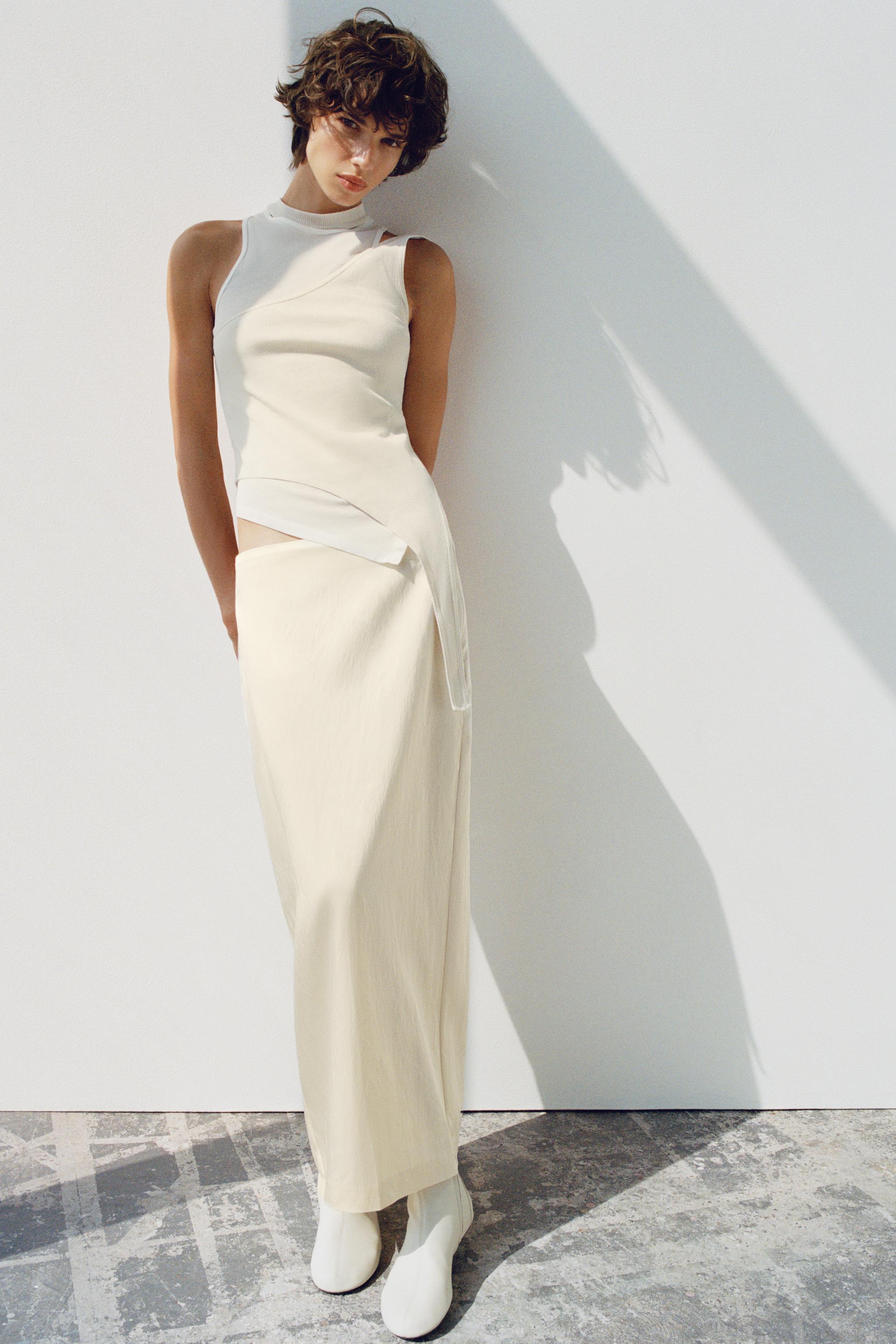 SATIN MIDI SKIRT