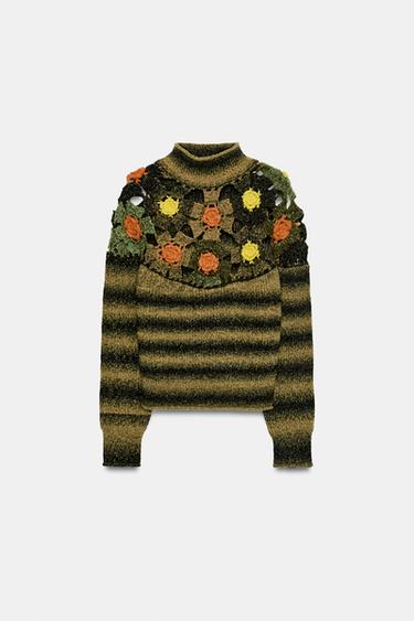 JERSEY RAYAS FLORES CROCHET - Multicolor de Zara - Imagen 0