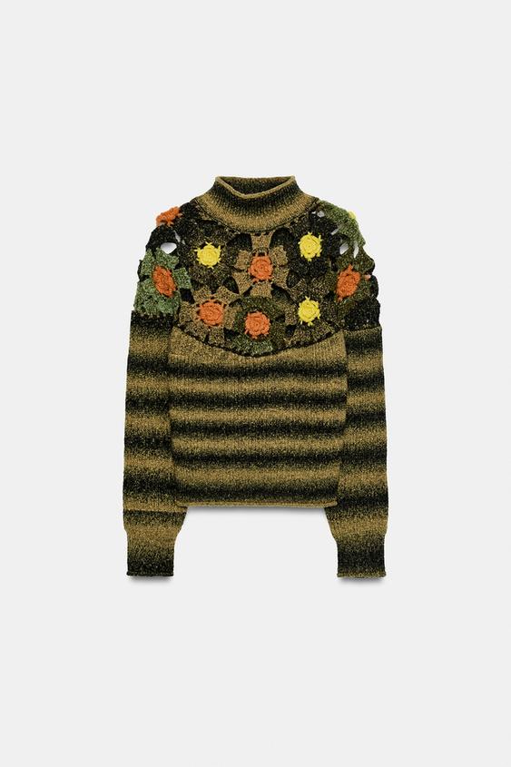 JERSEY RAYAS FLORES CROCHET - Multicolor de Zara - Imagen 0
