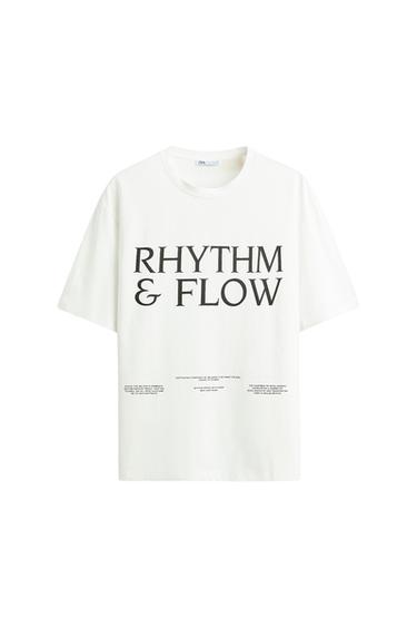 FADED T-SHIRT WITH SLOGANS