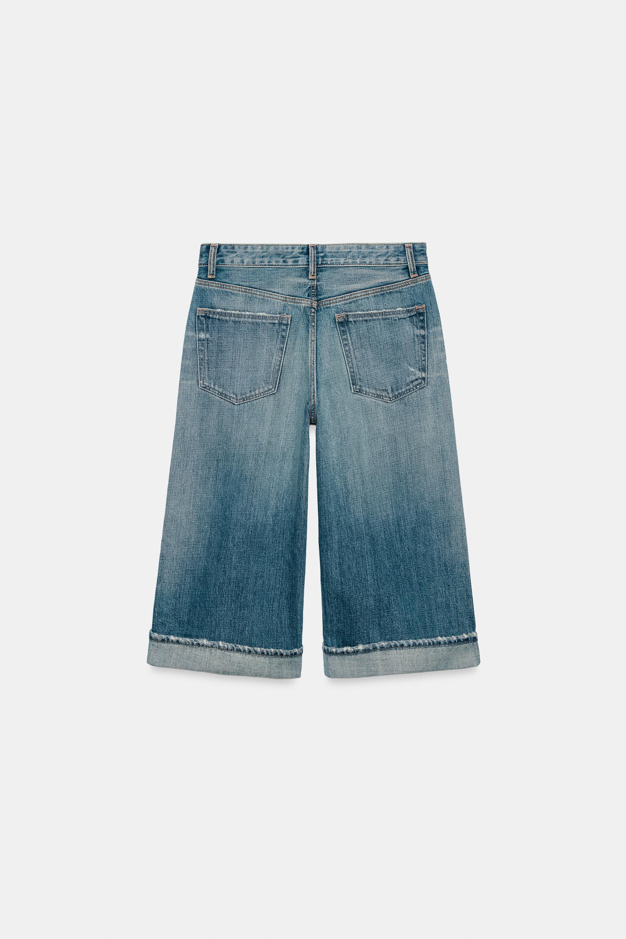 BERMUDA JORTS EN DENIM TRF TAILLE MI-HAUTE DÉCHIRÉ