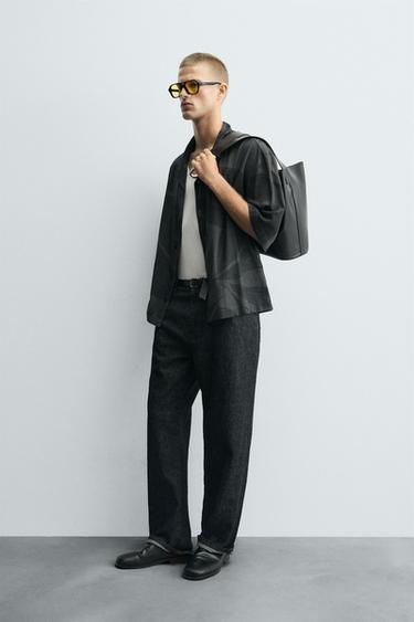 VISCOSE/LINEN SHIRT - Dark grey by Zara - Image 3