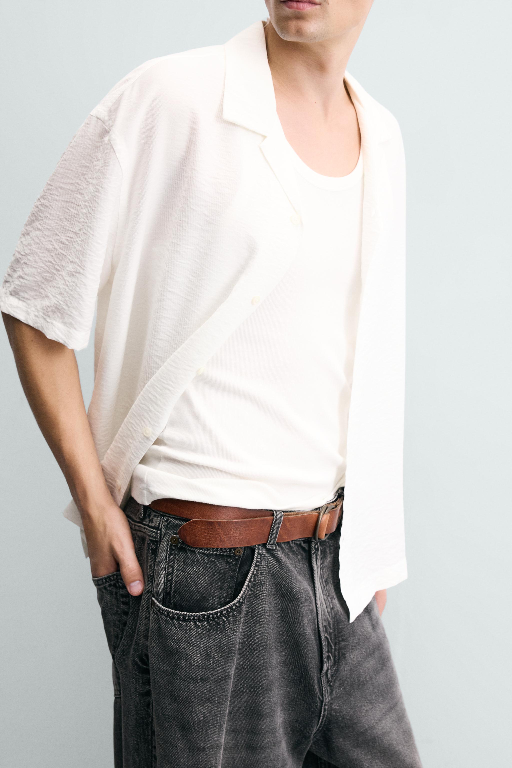 Zara DÖKÜMLÜ REGULAR FIT GÖMLEK görsel 6
