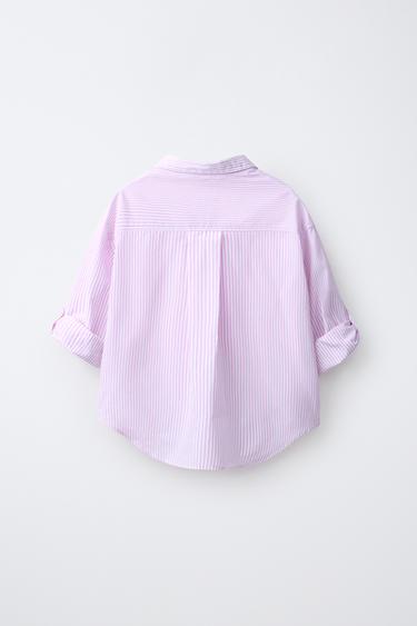 STRIPED SHIRT AND EMBROIDERED RIB T-SHIRT PACK — Pink 2