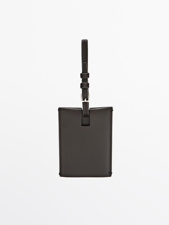 Nappa leather luggage tag