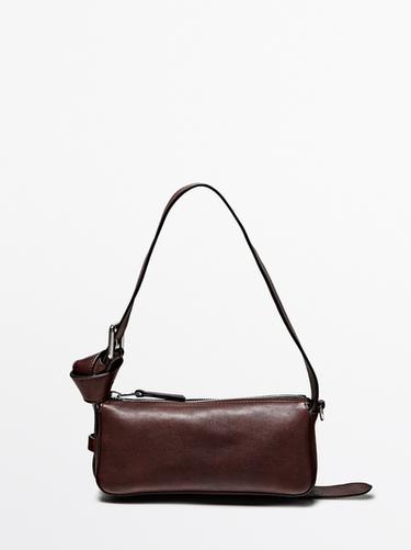 Zara Small nappa leather bag with buckle - Burgundy