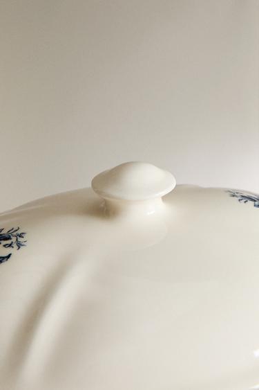 FLORAL EARTHENWARE SERVING TUREEN - Blue by Zara - Image 2