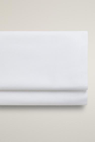 PERCALE COTTON FLAT SHEET (200 THREAD COUNT) - White by Zara