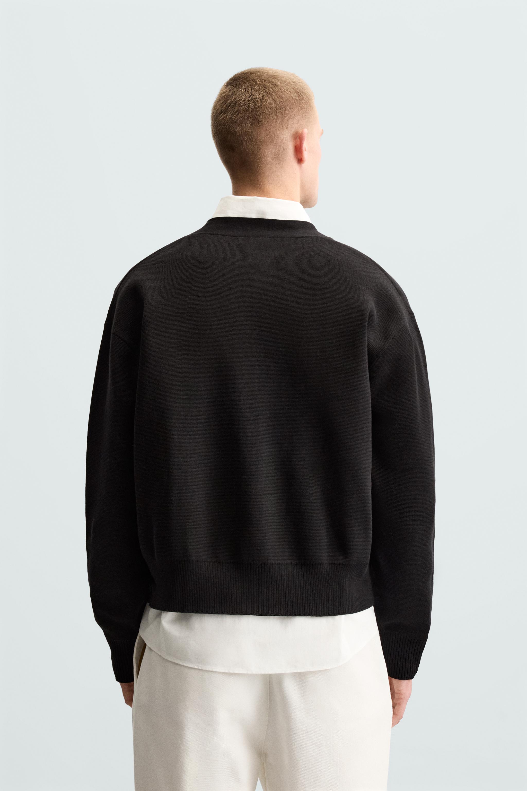 ★ZARA★ COTTON CARDIGAN WITH POCKET POCKETED COTTON CARDIGAN - Black | ZARA United States