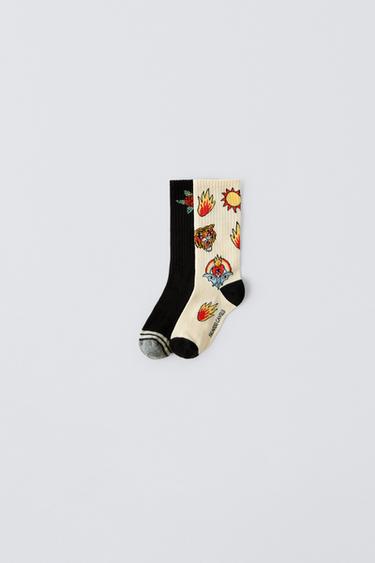 2-PACK OF SOCKS X RICARDO CAVOLO - Black / Ecru by Zara