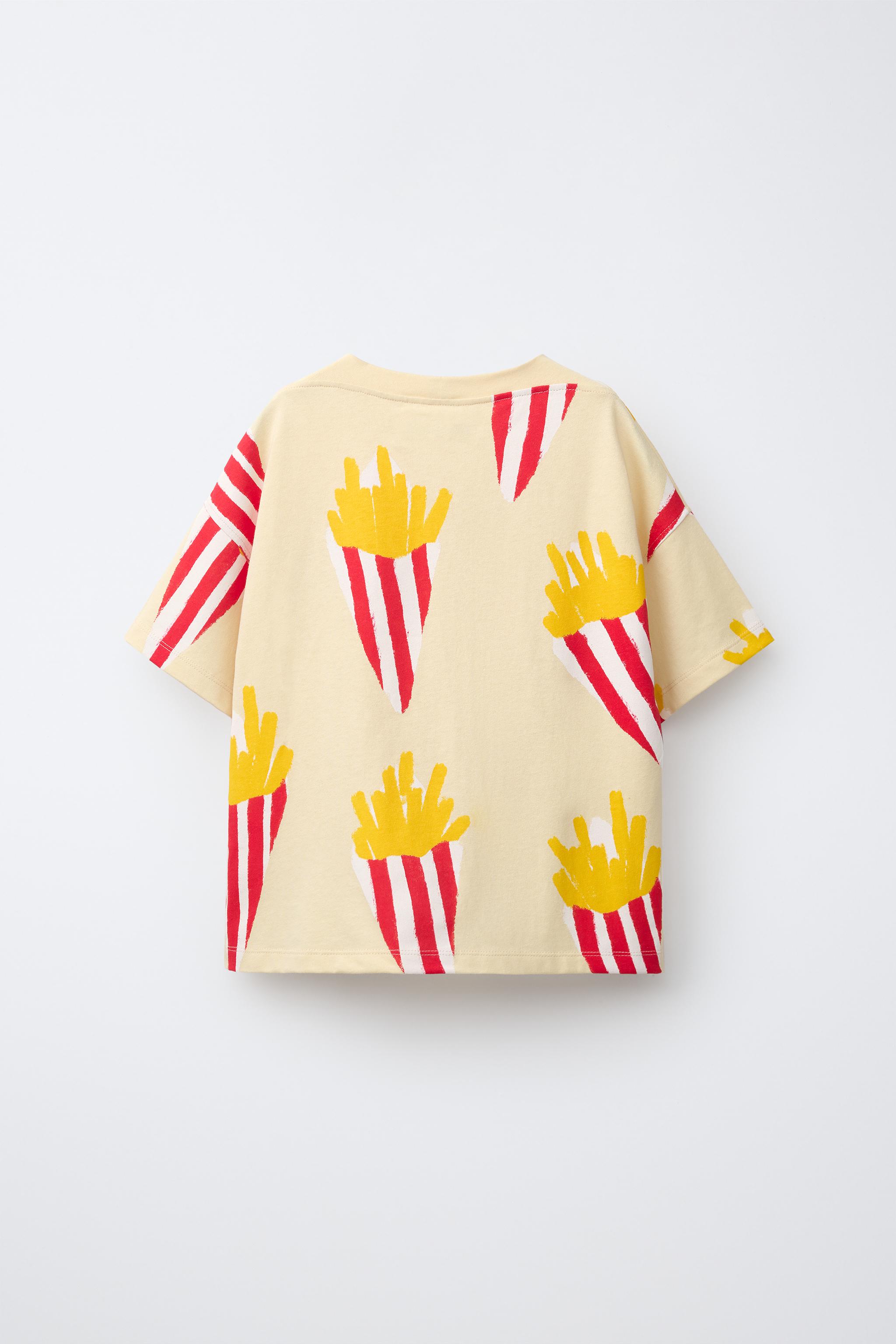 Детские футболки Zara FRENCH FRY PRINT T-SHIRT — фото 3