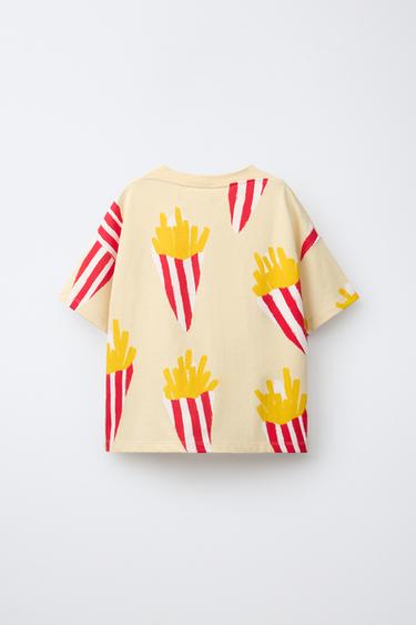 T-SHIRT À IMPRIMÉ FRITES - Jaune de Zara - Image 1