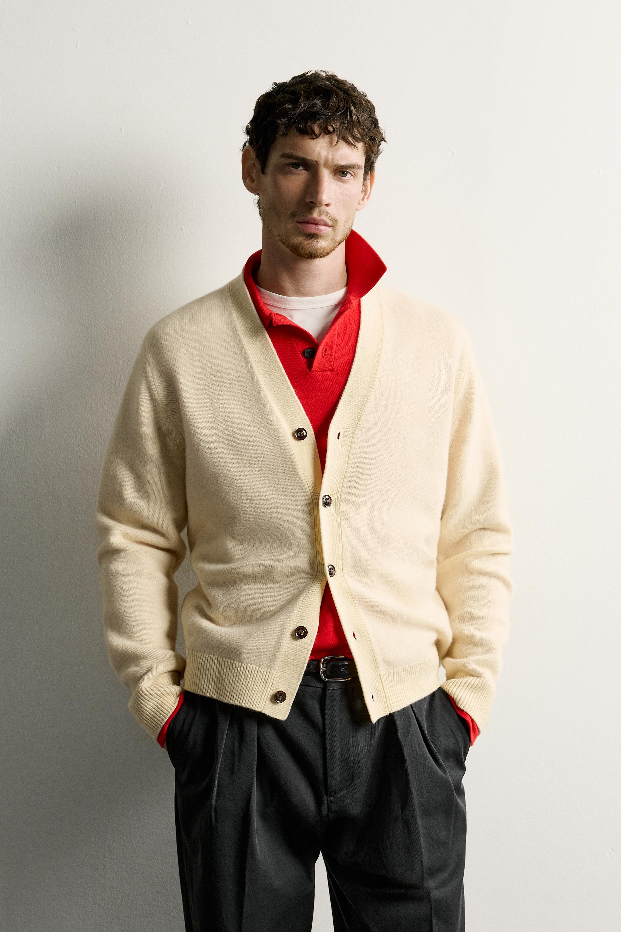 WOOL BLEND REGULAR FIT CARDIGAN