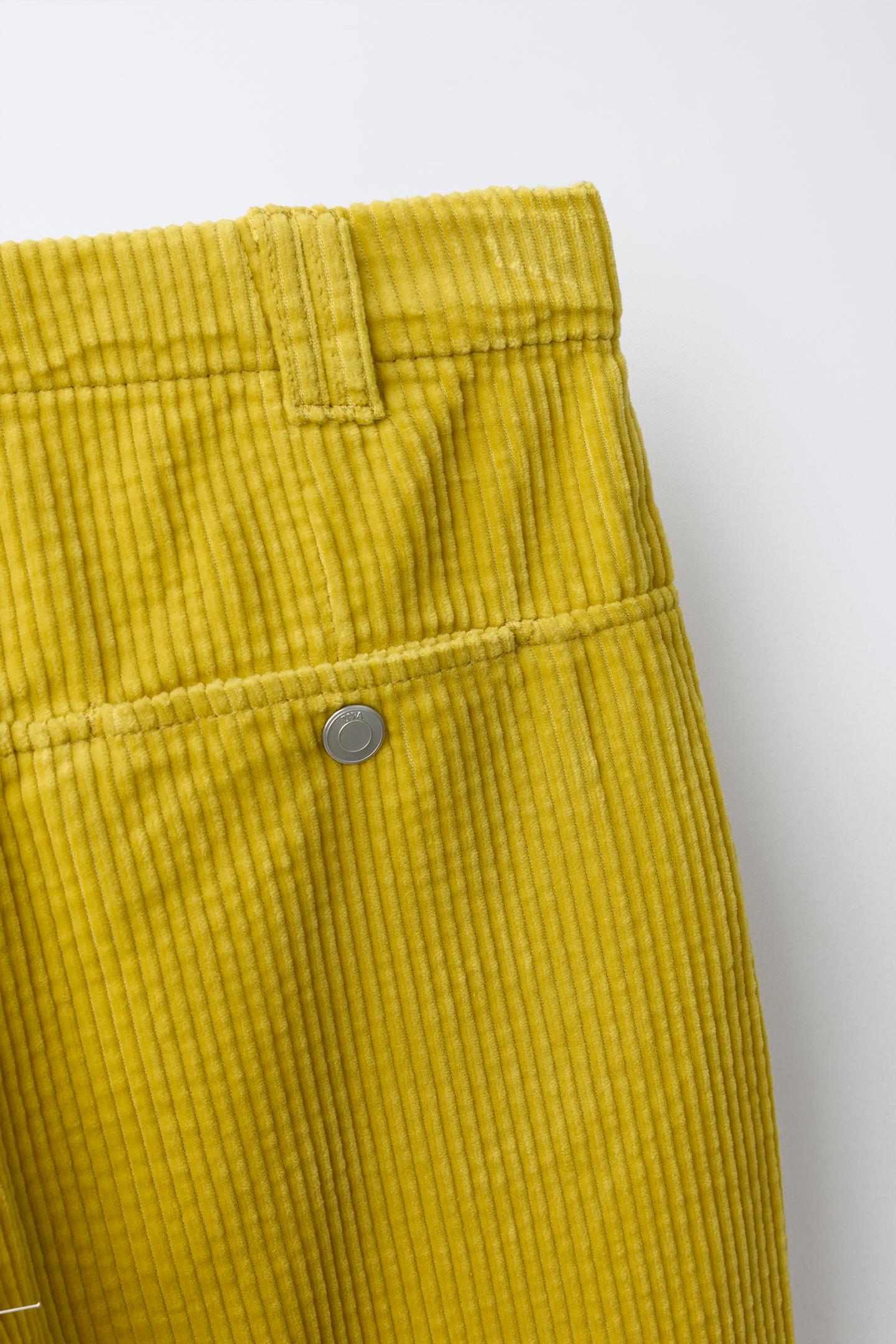 Детские брюки Zara Corduroy Barrel, цвет: Оливковый зелёный — фото 4